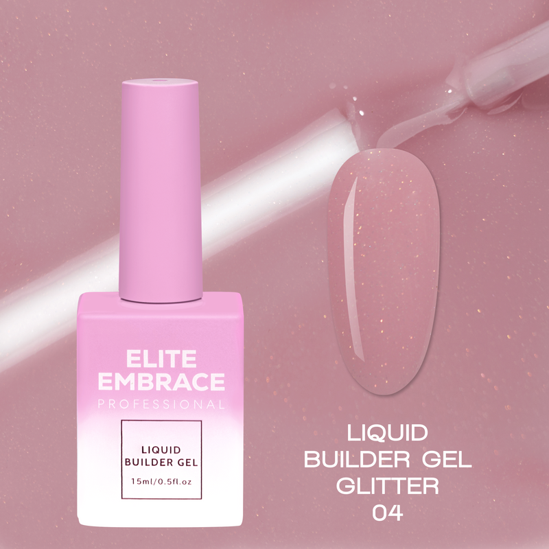 nbmsupply ELITE EMBRACE Professional Liquid Builder Gel Glitter 04 15ml ELBGG0415