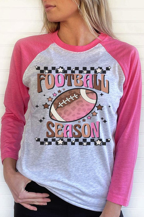 Game Day Pink Brown Football Season Raglan