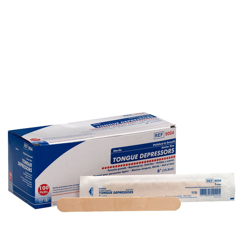 Unimed Midwest Unimed Midwest Sterile Tongue Depressors, 6", 100 Per Box First Aid
