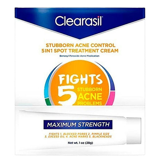Clearasil Clearasil Spot Treatment Cream, Stubborn Acne Control, 5 In 1, Maximum Strength 1 Oz Skin Care
