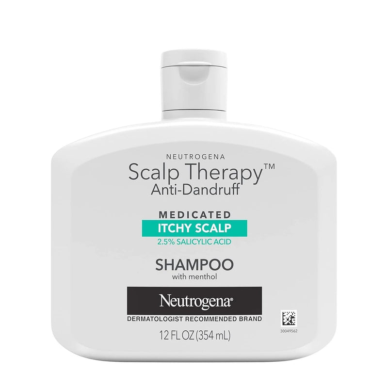 Neutrogena Neutrogena Scalp Therapy Anti-Dandruff Shampoo For Itchy Scalp, 2.5% Salicylic Acid With Peppermint Fragrance, 12 Fl Oz Shampoo