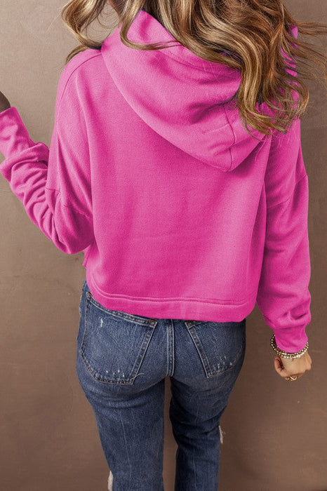 Drawstring Cropped Hoodie