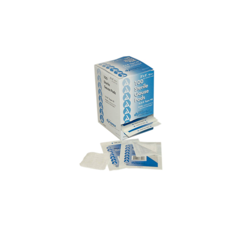 Dynarex Dynarex 2"x2" Sterile Gauze Pads, 100 Per Box First Aid