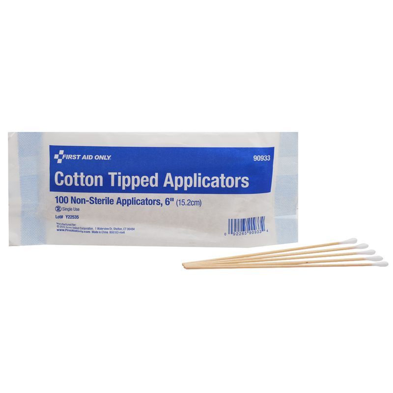 Dukal Dukal Cotton Tipped Applicators, 6" Wood Shaft, 100 Per Bag Cotton Swabs