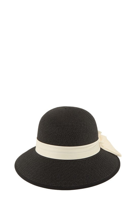 Straw Fashion Hat With Ribbon Accent