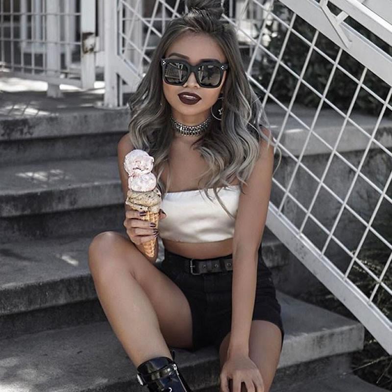 zeroUV Bold Oversize Horned Rim Flat Lens Sunglasses A101 Sunglasses