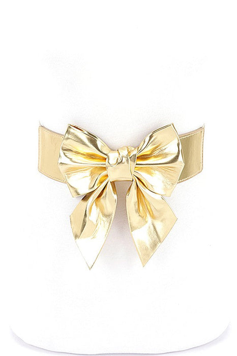 Metallic Bow Tie Elastic Belt