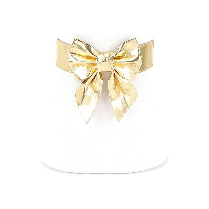 Metallic Bow Tie Elastic Belt