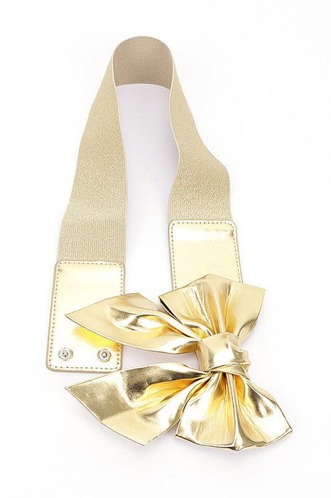 Metallic Bow Tie Elastic Belt