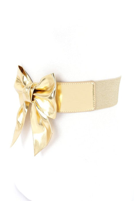 Metallic Bow Tie Elastic Belt