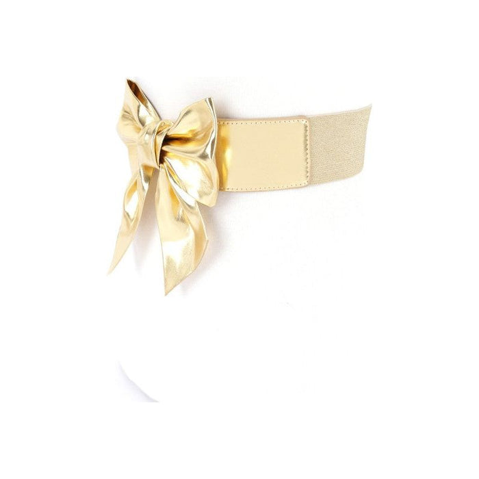 Metallic Bow Tie Elastic Belt