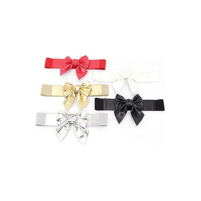 Metallic Bow Tie Elastic Belt