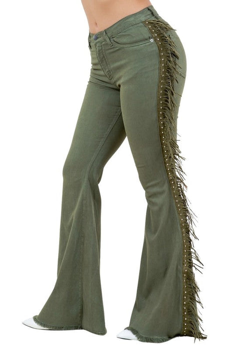 Texas Sun Bell Bottom Jean in Olive