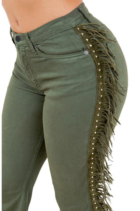 Texas Sun Bell Bottom Jean in Olive