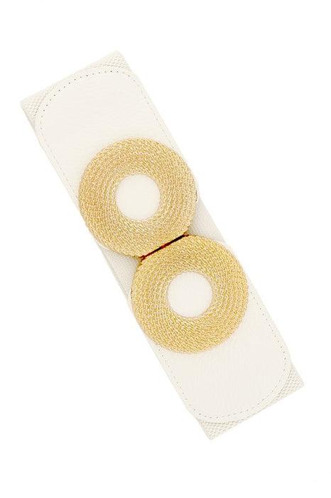 Double Metal Round Buckle Elastic Belt