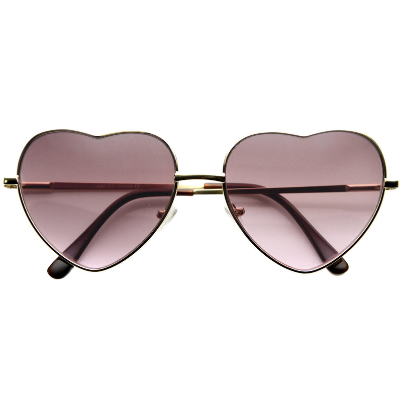 zeroUV Cute Metal Heart Shape Rainbow Color Lens Sunglasses 9205 Sunglasses