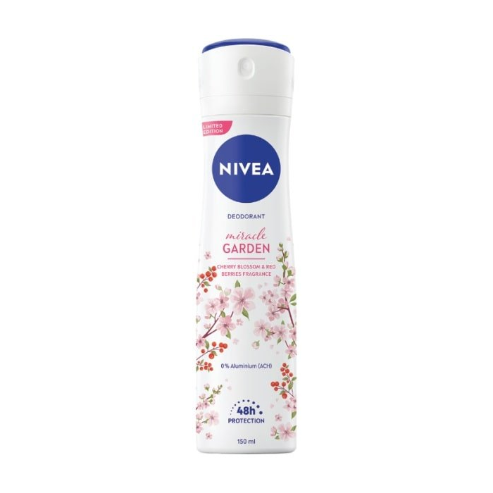 Nivea Nivea Miracle Garden Antiperspirant Spray Cherry Blossom And Red Berries 150ml Cosmetics