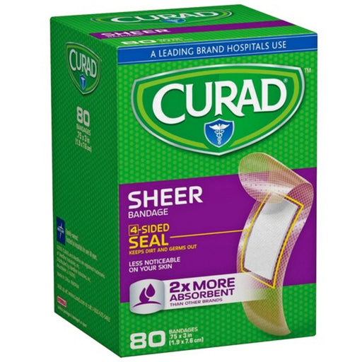 Curad Curad Sheer Adhesive Bandages, Clear 80 Ct Medical Tape & Bandages