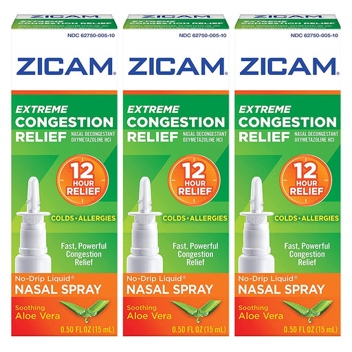 Zicam Zicam Extreme Congestion Relief, No Drip Liquid Nasal Spray, Soothing Aloe Vera, 0.5 Fl Oz (15 Ml) Health & Beauty