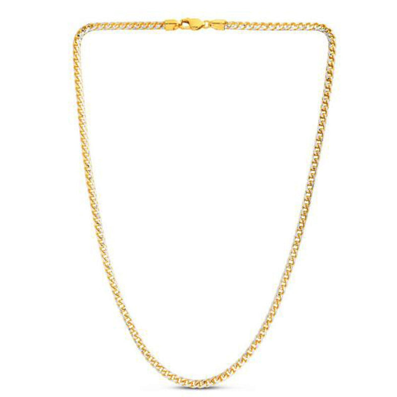 Bids.com 14k Yellow Gold Round Pave Franco Chain (4.00 mm) Necklaces