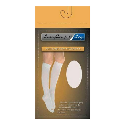 Loving Comfort Loving Comfort Anti-Embolism Knee High Stockings, 15-20 mmHg, Closed Toe, Beige, 2X-Large, 1 Pair Hosiery