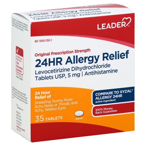 Leader Leader 24hr Allergy Relief Tablets, 35ct 096295134124A701 Health & Beauty