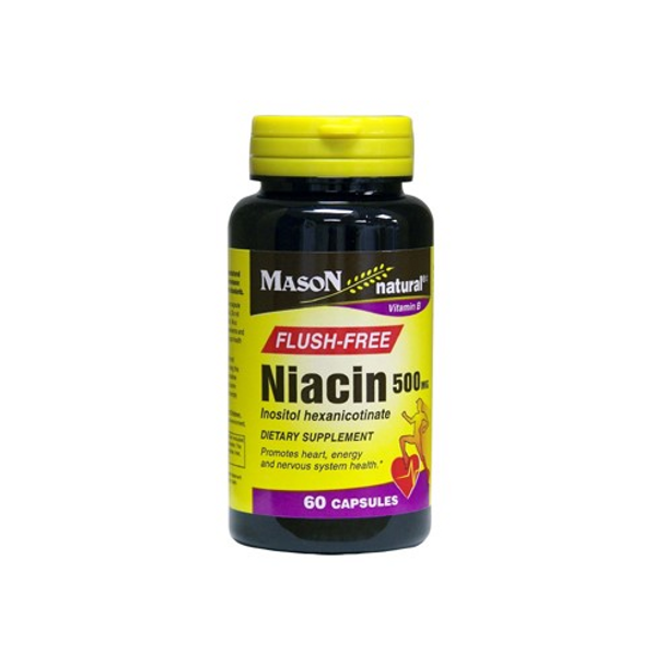 Mason Natural Mason Natural Niacin Flush-Free 500 mg – 60 Capsules Vitamins & Supplements