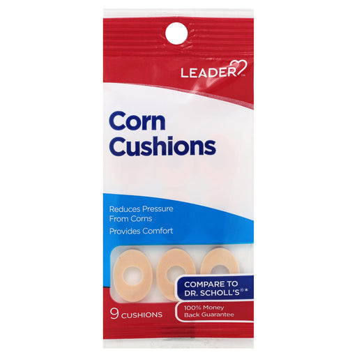 Leader Leader Corn Cushions, Soft Foam Pads for Pain Relief, 9 ct Corn & Callus Care Supplies