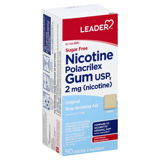 Leader Leader® Nicotine Gum – 2 mg, Sugar Free, Original Flavor Medicine Cabinets