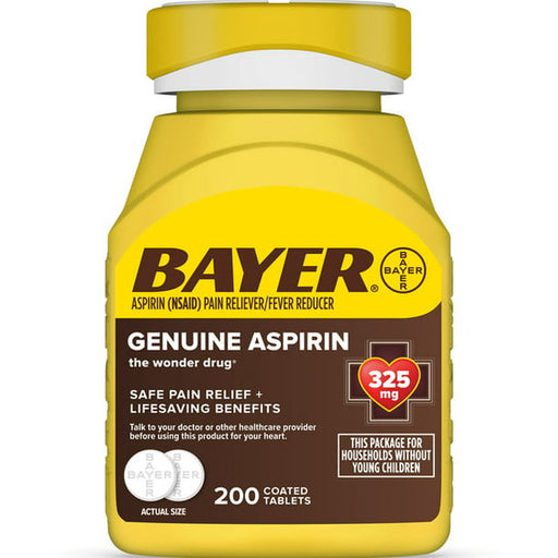 Bayer Bayer Aspirin Pain Reliever/ Fever Reducer, 200 Coated Tablets Health & Beauty