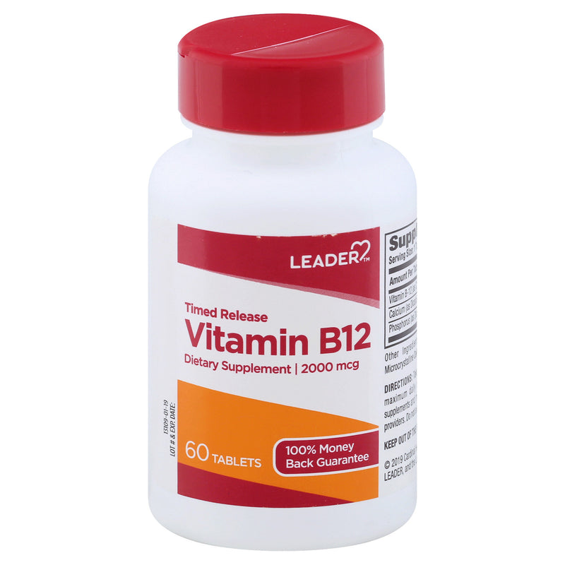 Leader Leader(Tm) Vitamin B12, 2000 Mcg Time Release  Tablet 60 Ea Vitamins & Supplements