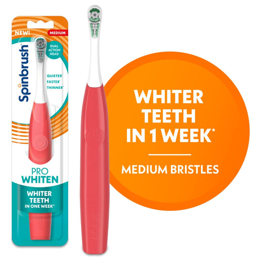 Spinbrush Spinbrush Medium Pro Whiten Powered Toothbrush Toothbrushes White Smoke
