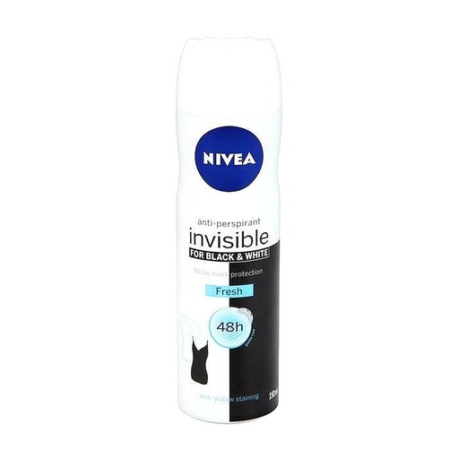 Nivea Nivea Black & White Invisible Fresh 150ml - 48h Antiperspirant Naistele Alcohol Free, Deo Spray Deodorant