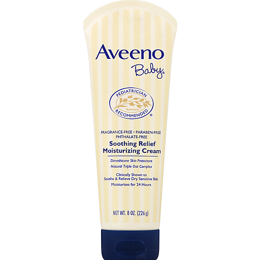 Aveeno Baby Aveeno Baby Soothing Relief Moisturizing Cream With Natural Oat Complex For Dry Sensitive Skin, Fragrance-free & Paraben-Free, 8 Oz Lotion & Moisturizer White Smoke