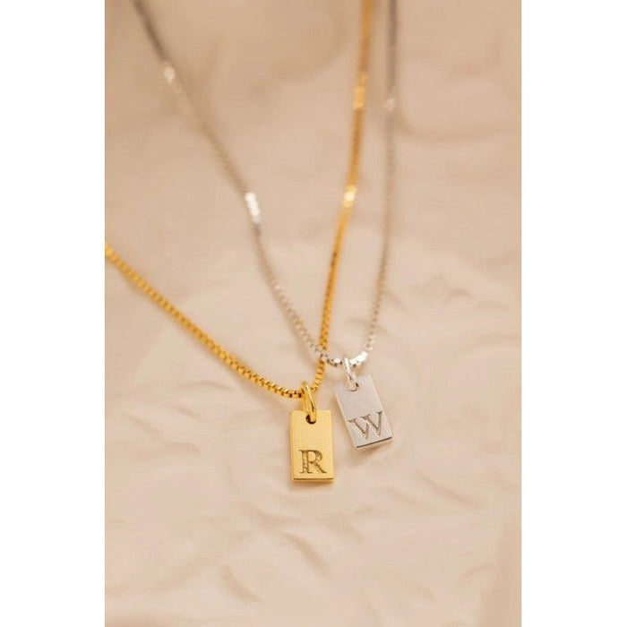 Stamped Initial Personalized Necklace