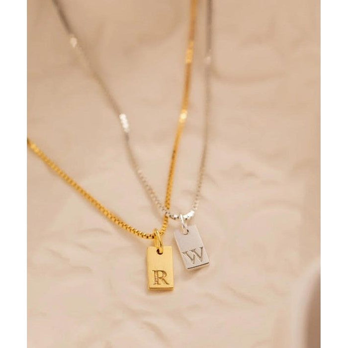 Stamped Initial Personalized Necklace