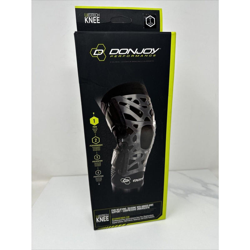 DonJoy Performance DonJoy Performance WEBTECH Knee Support Brace With Compression Undersleeve: Black, Large Wall Jacks & Braces