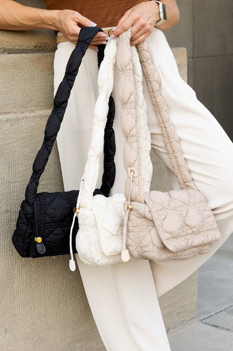 Quilted Puffer Foldover Crossbody