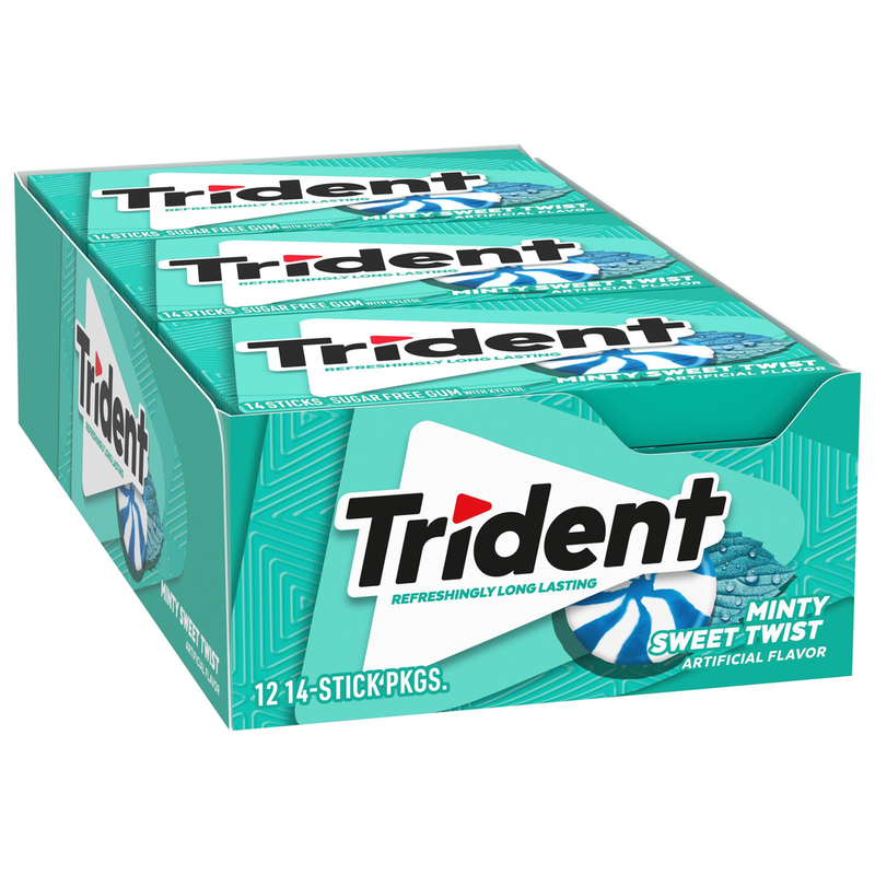 Trident Trident Sugar Free Gum Minty Sweet Twist 12ct Box Candy & Chocolate White Smoke
