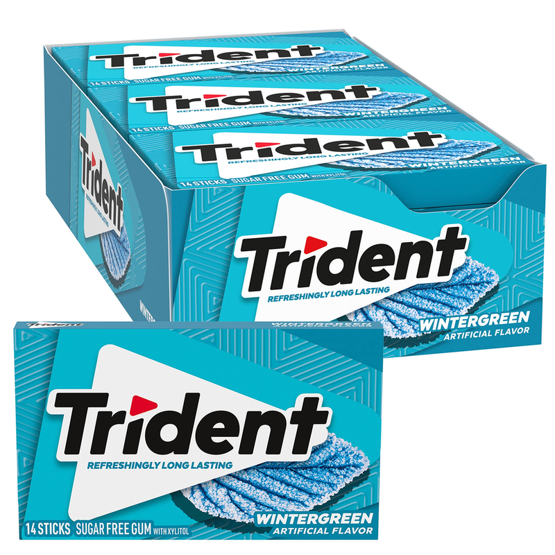Trident Trident Sugar-free Gum, Wintergreen, 14 Sticks/pack, 12 Pack/box Candy & Chocolate White Smoke