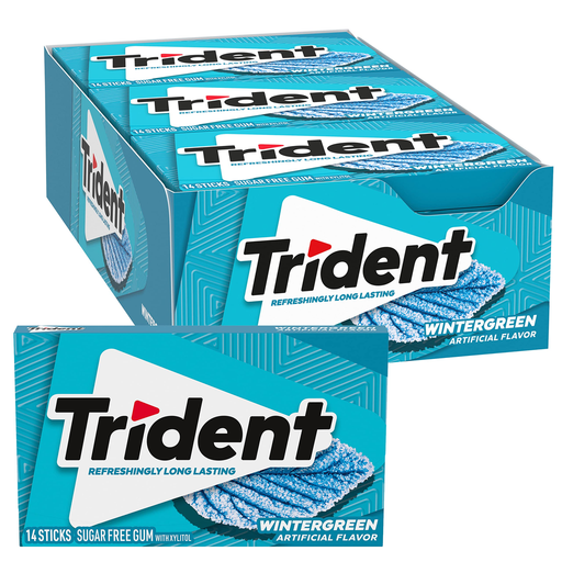 Trident Trident Sugar-free Gum, Wintergreen, 14 Sticks/pack, 12 Pack/box Candy & Chocolate White Smoke