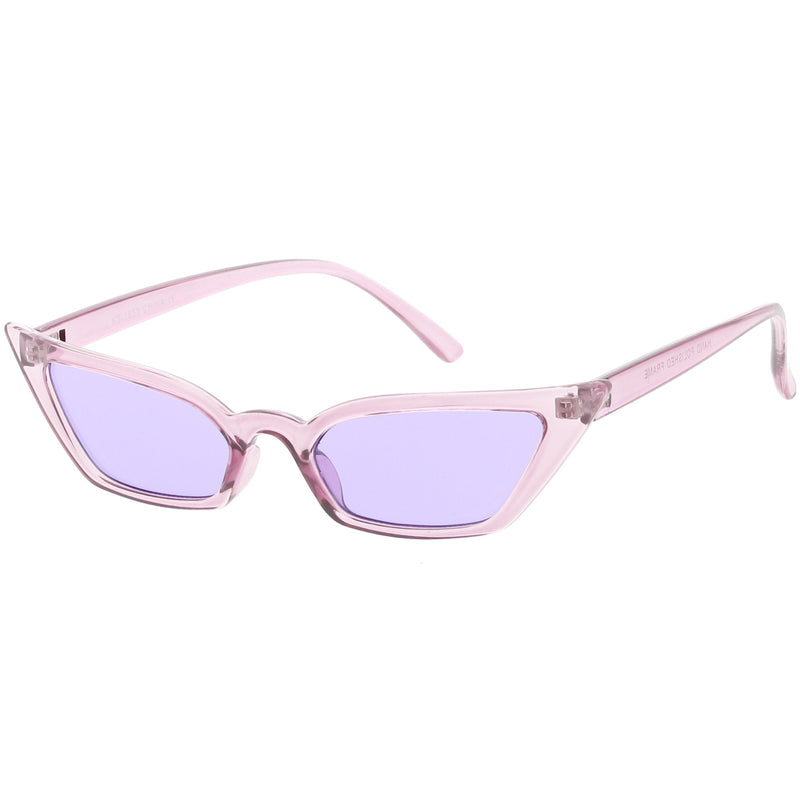 zeroUV Retro Women's Translucent Thin Cat Eye Color Tone Sunglasses C663 Sunglasses