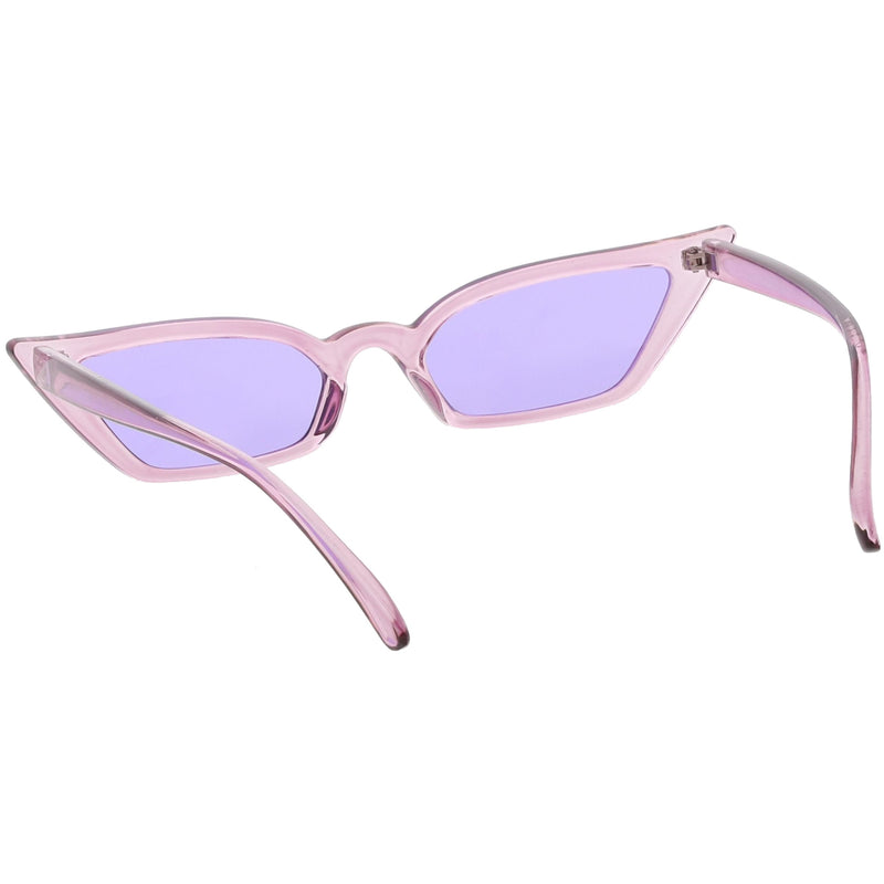 zeroUV Retro Women's Translucent Thin Cat Eye Color Tone Sunglasses C663 Sunglasses