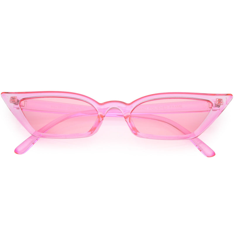 zeroUV Retro Women's Translucent Thin Cat Eye Color Tone Sunglasses C663 Sunglasses