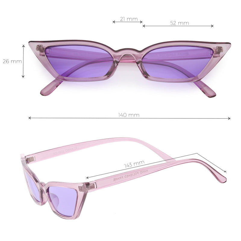zeroUV Retro Women's Translucent Thin Cat Eye Color Tone Sunglasses C663 Sunglasses