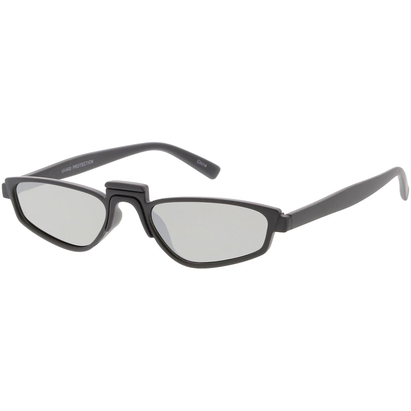 zeroUV Women's Retro Modern Low Bridge Mirrored Lens Cat Eye Sunglasses C670 Sunglasses