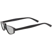 zeroUV Women's Retro Modern Low Bridge Mirrored Lens Cat Eye Sunglasses C670 Sunglasses