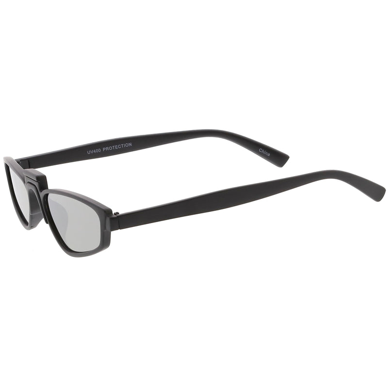 zeroUV Women's Retro Modern Low Bridge Mirrored Lens Cat Eye Sunglasses C670 Sunglasses