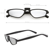 zeroUV Women's Retro Modern Low Bridge Mirrored Lens Cat Eye Sunglasses C670 Sunglasses