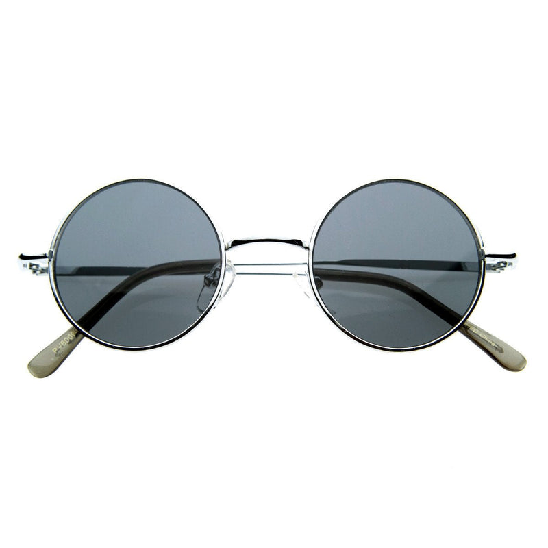 zeroUV Retro Hippie Metal Lennon Round Color Lens Sunglasses 8594 Sunglasses